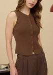Sweater Button Down Cardigan Vest