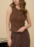 Sweater Button Down Cardigan Vest