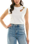 Embellished Cutout Tank
