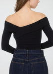 Off Shoulder Wrap Long Sleeve Top
