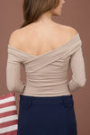 Off Shoulder Wrap Long Sleeve Top