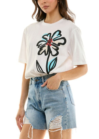 Flower Print Oversized Tee