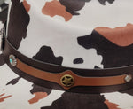 Cow Print Western Long Horn Strap Cowboy Hat