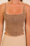 Stretchy Denim Corset Tank Top