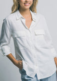 Long-sleeve Button-up Linen Shirt