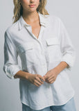 Long-sleeve Button-up Linen Shirt