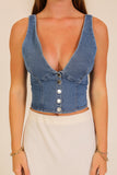 Denim Corset Vest