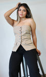 Strapless Button Down Bustier: