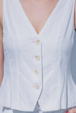 V- Neckline Linen Vest
