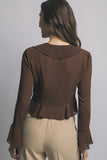 V Neck Ruffle Blouse