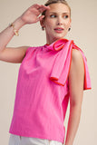Asymmetric Pleated Shoulder Top