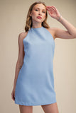 Halter Neck Open Back Bow Mini Dress