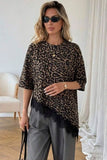 Leopard Print Lace Trim Top