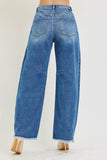 Slouchy Barrel Double Waistband Detail Jeans