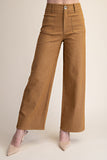 Stretch High Rise Wide Leg Pants