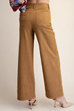 Stretch High Rise Wide Leg Pants