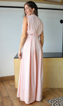 Sleeveless Draped Scarf-neck Jumpsuit