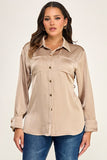 Button Down Top With Back Waist Drawstring