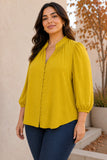 Ruffle Neck Button Blouse