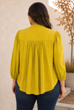 Ruffle Neck Button Blouse