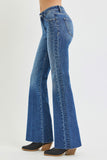MID RISE FLARE JEANS WITH DOUBLE SIDE SEAMS