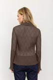 Notch Collared Plisse Top