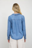 Chambray Collared Button Down Shirt