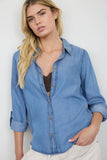 Chambray Collared Button Down Shirt