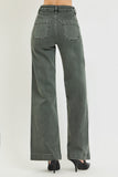 High Rise Wide Leg Slant Pocket Pants
