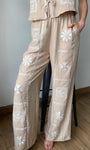 Embroidery Front Pants