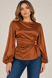 Long Sleeve Waist Trip Top