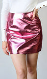 Metalic Highwaist PU Leather Mini Skirt