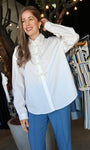 Rhinestone Bow Embellished Long Sleeve Shirt