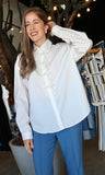 Rhinestone Bow Embellished Long Sleeve Shirt