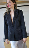Blazer negro con diamantes de imitación