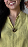Lime Crop Blouse