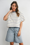 Striped Boxy Cropped T-shirt