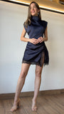 Sleeveless Lace Trim Dress