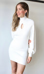 High Neck Knit Mini Dress