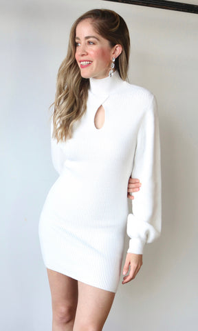 High Neck Knit Mini Dress