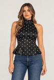 Halter Neck Peplum Top