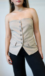 Strapless Button Down Bustier: