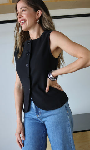 Sleeveless Round Neck Vest Top