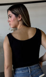 Sleeveless Wide Boat Neck Draped Top
