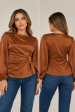 Long Sleeve Waist Trip Top