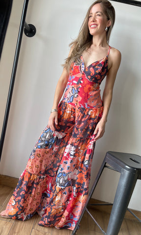Printed V-neck Shoulder Strap O-ring