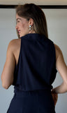 Navy Sleeveles Top