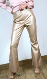 Slit Front Faux Leather Pants