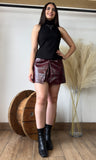 Faux Croc Leather Mini Skirt