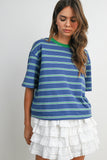 Striped Boxy Cropped T-shirt
